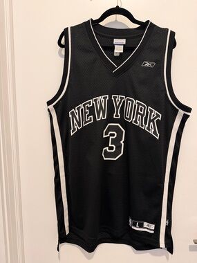 🏀⛹🏾🏀 Stephon Marbury Black and White NY Basketball Jersey -Big&Tall Size L